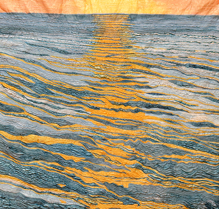Diane L. Cadrain, "Sundown Dazzle II", acrylic on cotton, $1,500