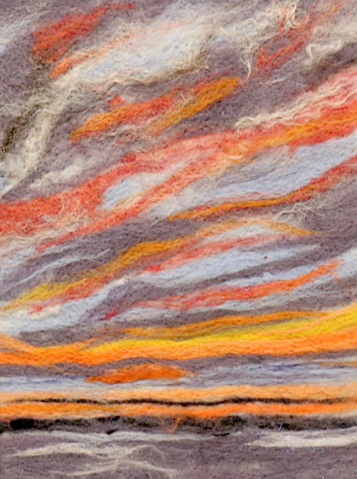Diane L. Cadrain, "Sunset and Sand", fiber, $200
