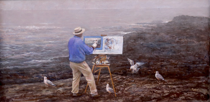Chandler Davis, "The Demonstration", acrylic, $1,200