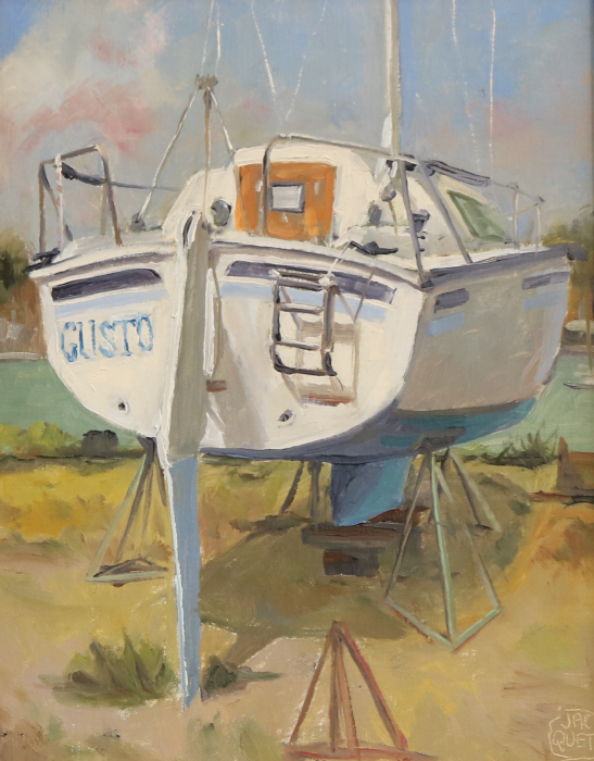 Jean-Pierre Jacquet, "Gusto", oil, $900