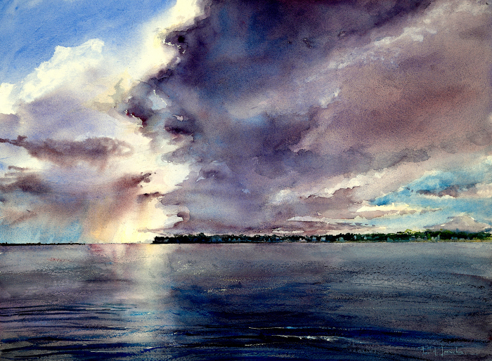 Paul Loescher, "Stormy Skies", watercolor, $1,400