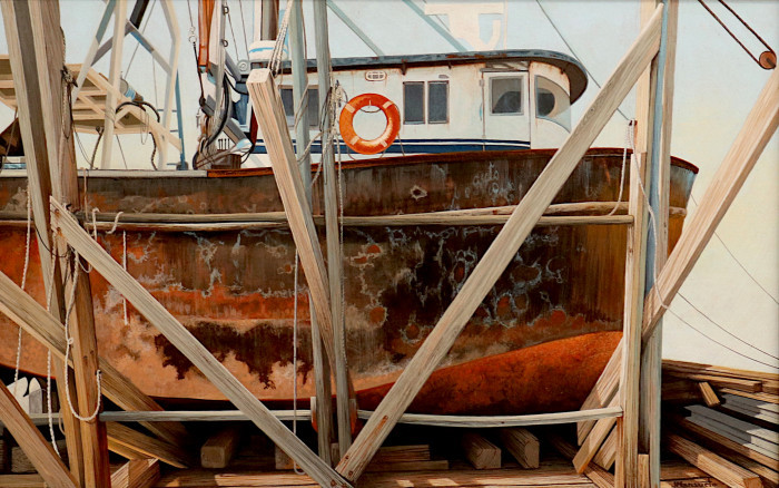 John Mansueto, "Rusted Hull", acrylic, $3,500