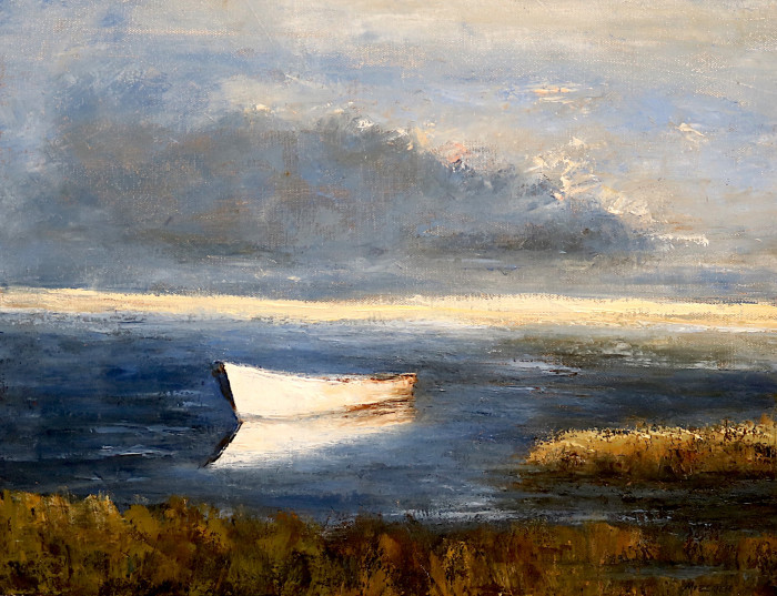 Stephen Mizerek, "Waiting Out the Storm", oil, $400