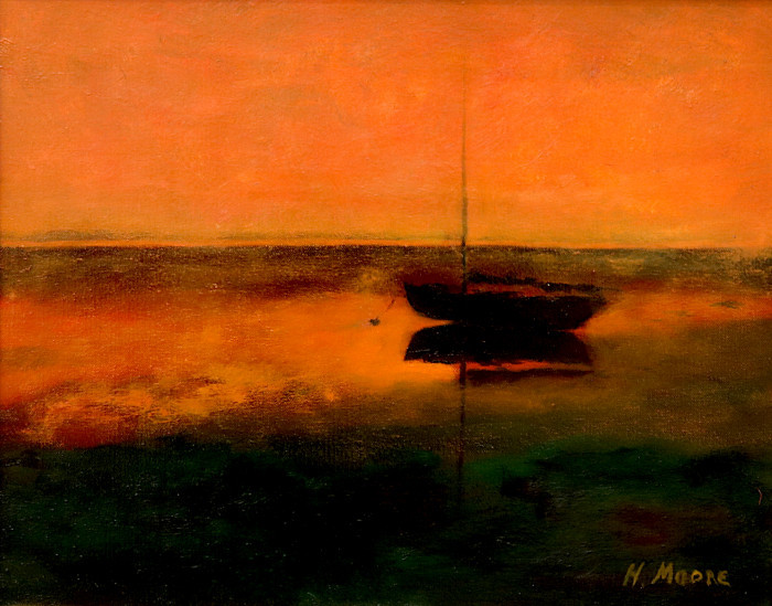 Harold Moore, "Boatmeadow, Cape Cod", oil, $350