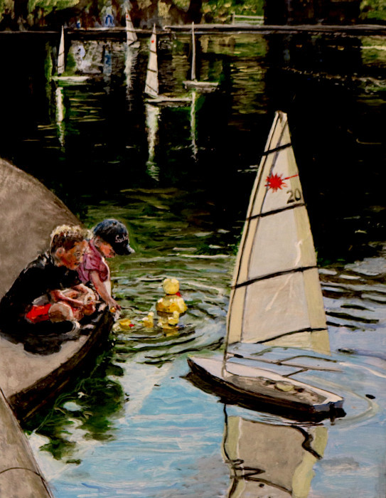 Andy Sachs, "Winter Harbor Fisherman", acrylic, $1,400
