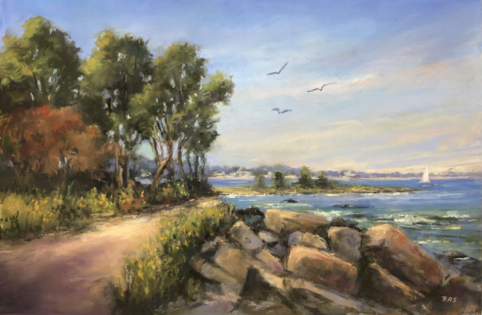 Beverly Schirmeier, "Twilight Meigs Point", pastel, $975
