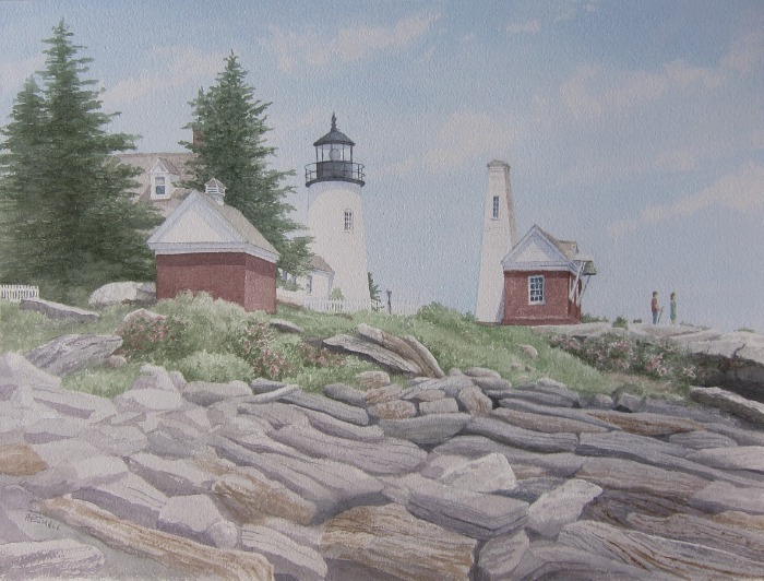 Allan Forrest Small, "Pemaquid Point, watercolor, 16x12", $900