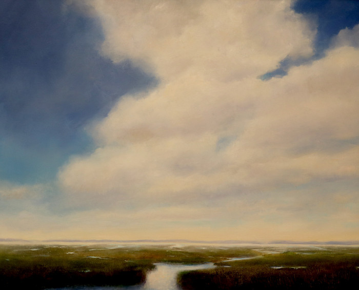 Melanie Ward, "Summer Marsh", oil on aluminum, $1,400
