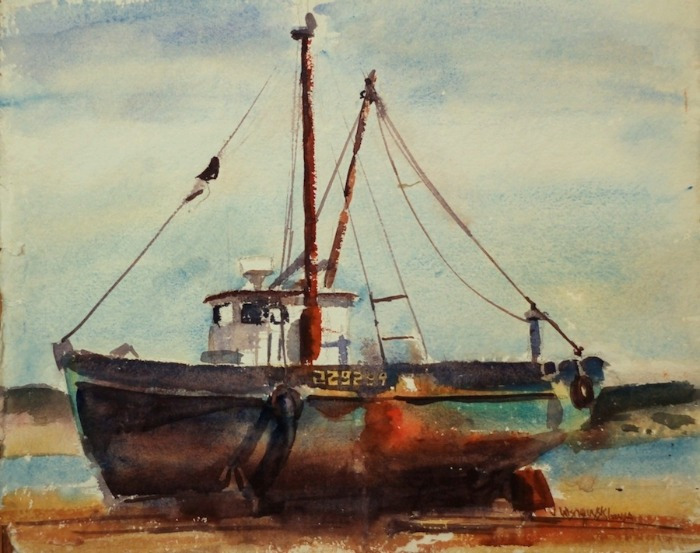 James Wisnowski, "Dry Docked" , watercolor, 18x23, $3,000