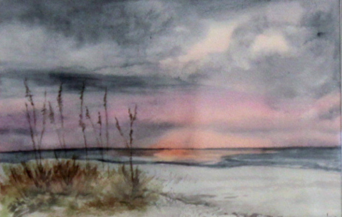 Arnold Monica Hummell Winter on Long Island Sound Watercolor 650