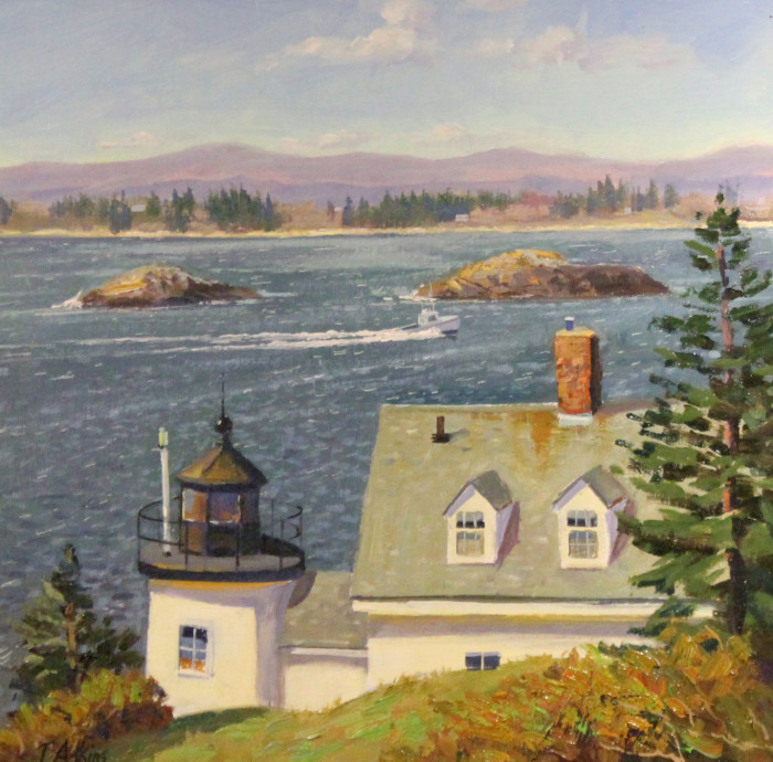 Adkins Thomas Brown Head Lighthouse Oil 1800