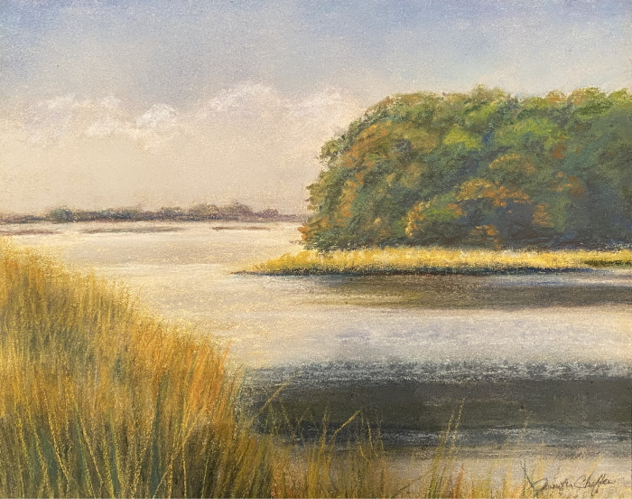 Chaffee Jennifer Grasses and Water, Hammonasset Beach, CT Pastel 300