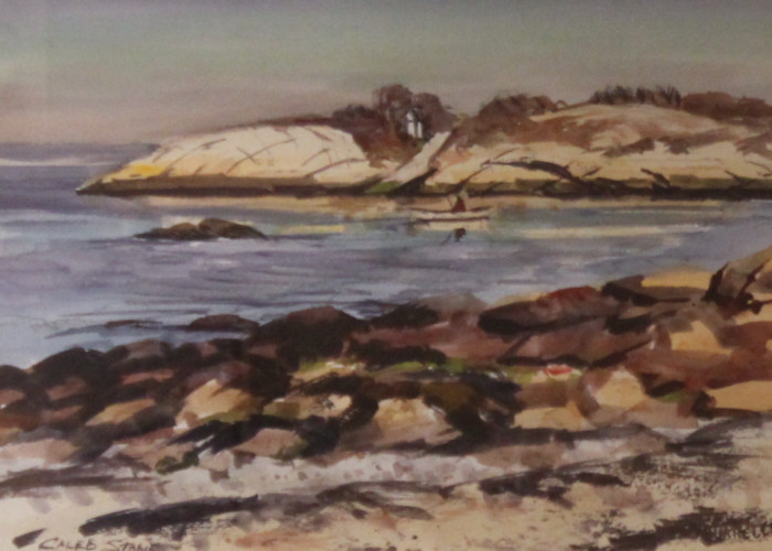 Stone Caleb Fishing, Gap Cove Watercolor 1600
