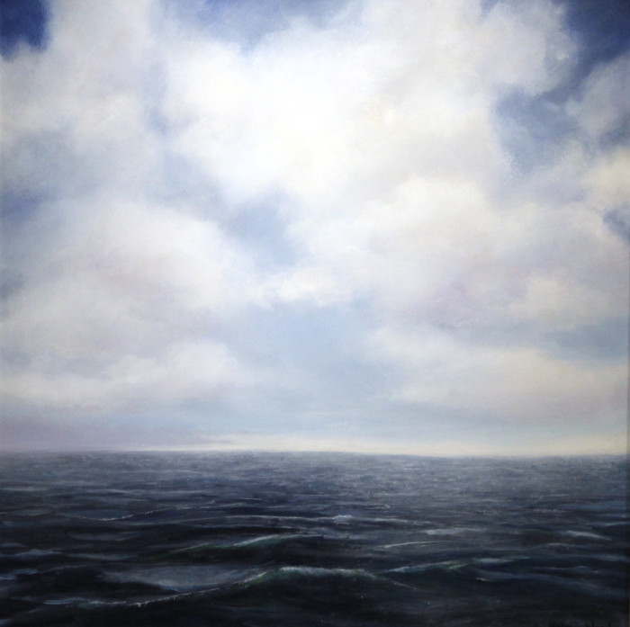 Ward Melanie Blue Waves Oil on Aluminum 1100