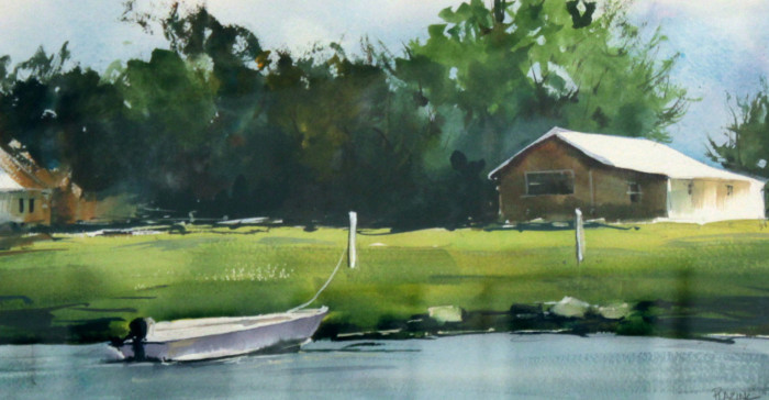 Plaziak Steven Shack and Skiff Watercolor 350