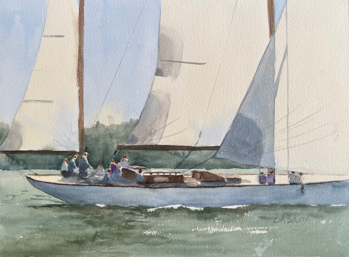 Baskin Sarah Crewing on the Black Watch Watercolor 750
