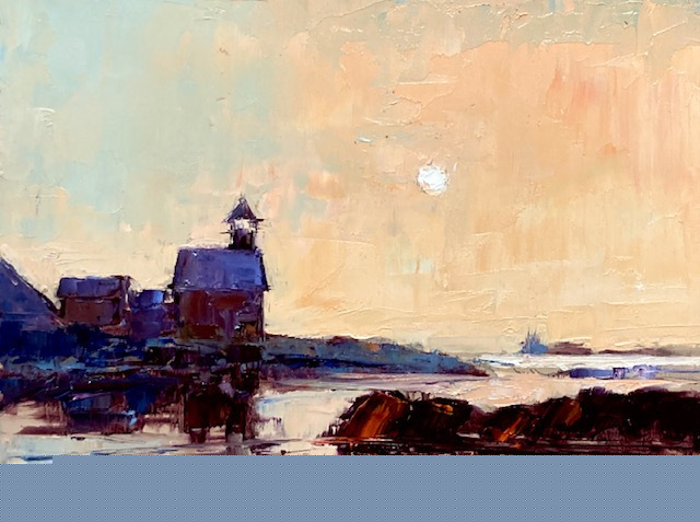 Miceli Lisa Morgan Point Light Oil on Panel 575