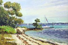 Adkins, Thomas "The Shoreline", oil, $450