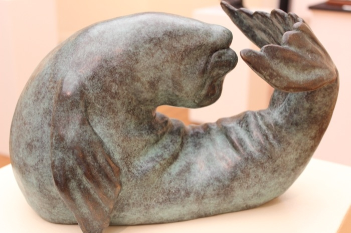 Serena Bates	, 	Upward Dog, Heels over Head	, 	bronze	,	$6,500