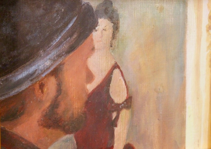 Linda Beagle	, 	Student at The Museum	, 	oil	,	$350