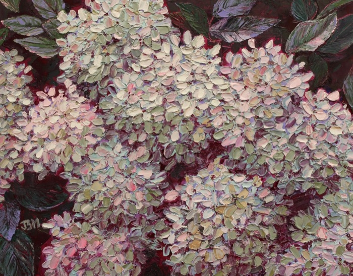 Jill Beecher Matthew	, 	Fall Hydrangeas	, 	oil	,	$550