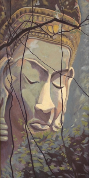 Diane Chandler	, 	Khmer Visage II 	, 	oil	,	$900