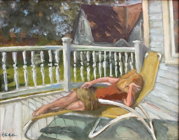 Patricia Louise Corbett, 	Lazy Days On Deck, 	oil, $500
