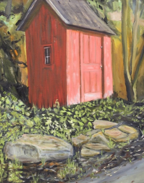 Daniel Dahlstrom	, <i>	Red Shed	</i>, 	oil	,	$895
