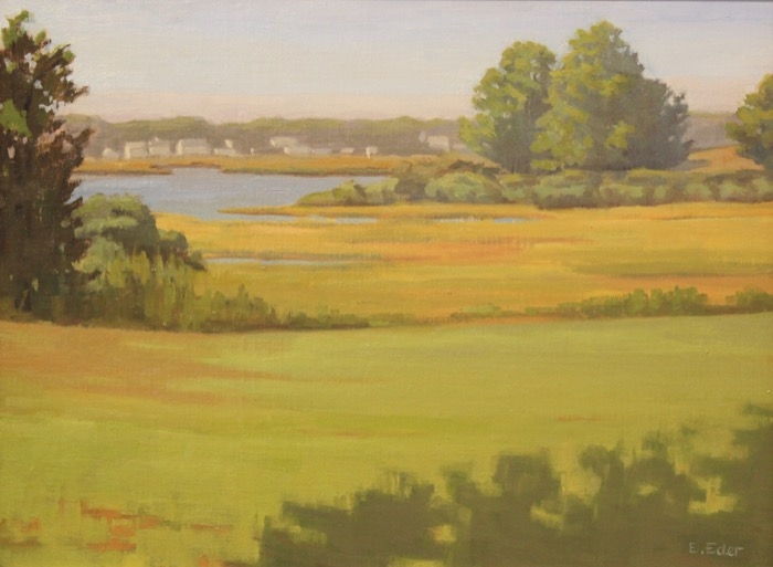 Eileen Eder	, <i>	Connecticut River View	</i>, 	oil	,	$1,500