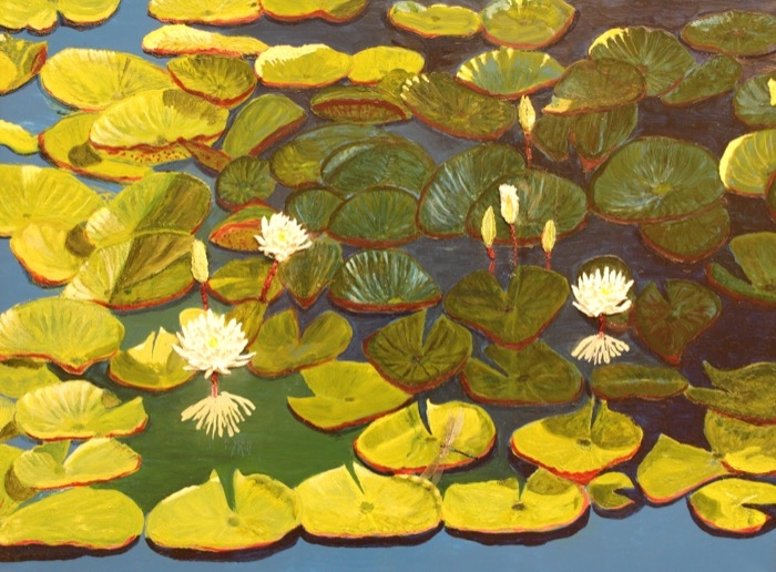 Robert Gaunt	, 	The Lily Pads with Shadow	, 	mixed media	,	$3,000