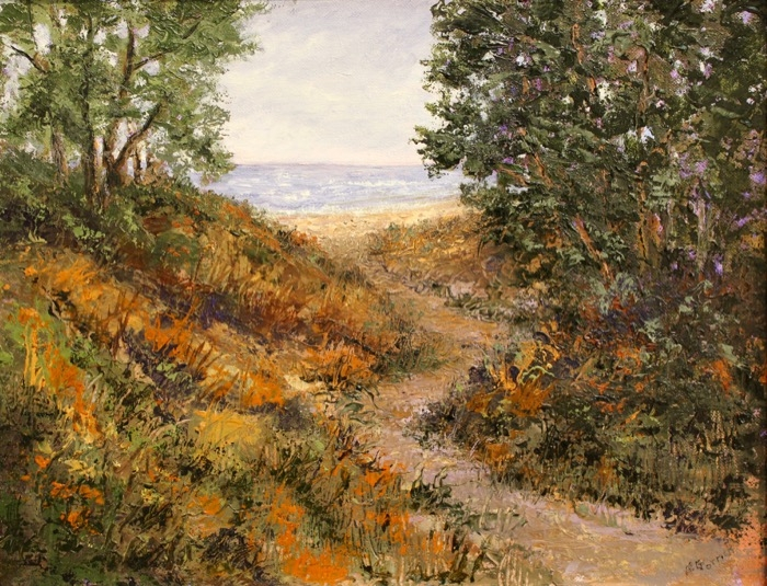 Dianne Gorrick	, 	Path to the Sea	, 	oil	,	$450