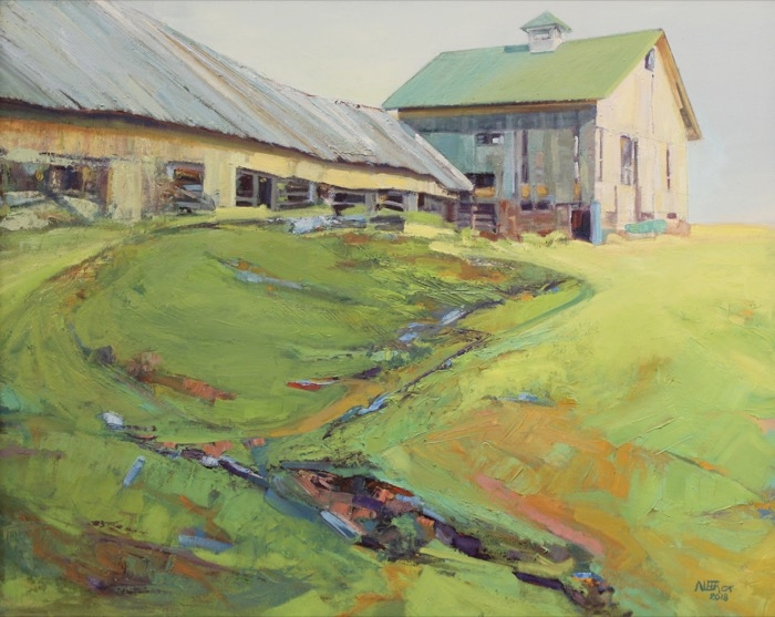 Aleta Gudelski	, 	Seeking Repose, Greenbacker Barn	, 	oil	,	$1,400