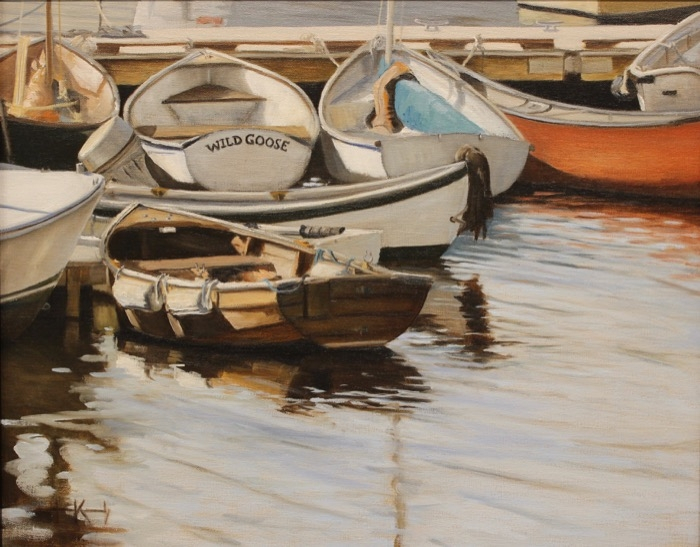 James Kennedy	, 	At the Dock	, 	oil	,	$1,250