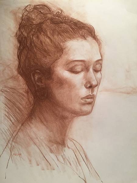 Mary Mellot	, 	Contemplative	, 	pastel	,	$800