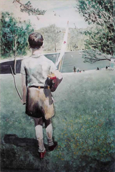 Michael Mendel	, 	Central Park Admiral. To the Pond	, 	watercolor	,	$1,200