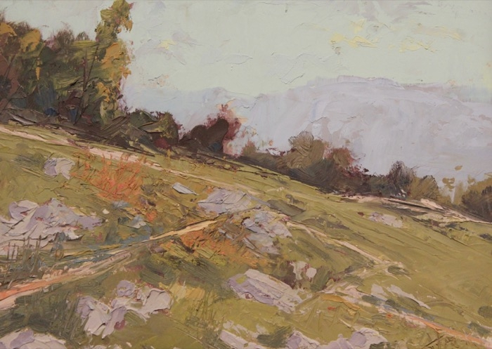 Howard Park	, 	Cow Path - Kent, Connecticut	, 	oil	,	$400