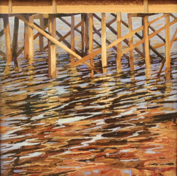 Jane Penfield	, 	Under the Dock	, 	pastel	,	$1,250