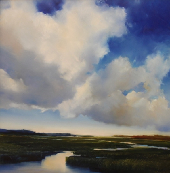 Janine Robertson	, 	Blue Drift	, 	oil	,	$2,800