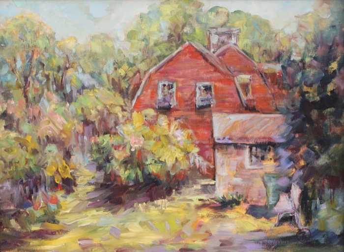 Barbara Rossitto	, 	Side View - Weir Farm	, 	oil	,	$700