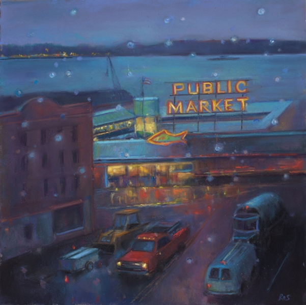 Beverly A. Schirmeier	, <i>	Seattle Blues	</i>, 	pastel	,	$785