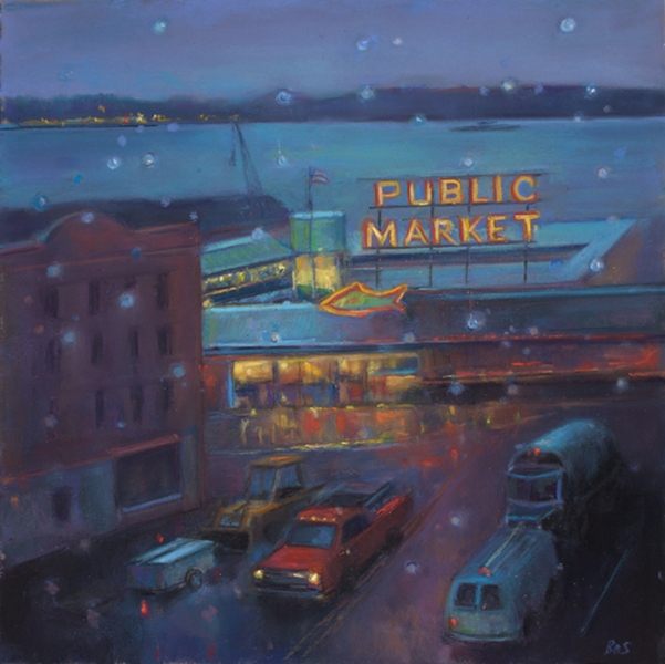 Beverly A. Schirmeier	, 	Seattle Blues	, 	pastel	,	$785