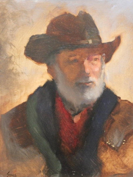 Jennifer Sims	, 	The Plains Cowboy II	, 	oil	,	$900