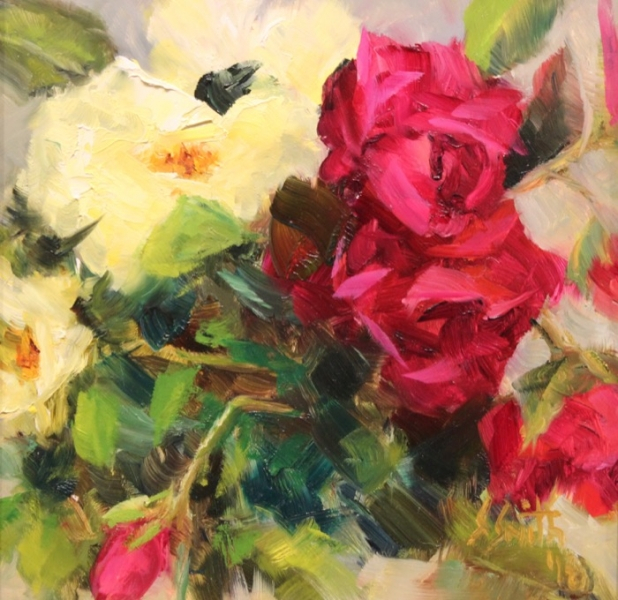 Sharon Smith	, 	This Years Roses	, 	oil	,	$495