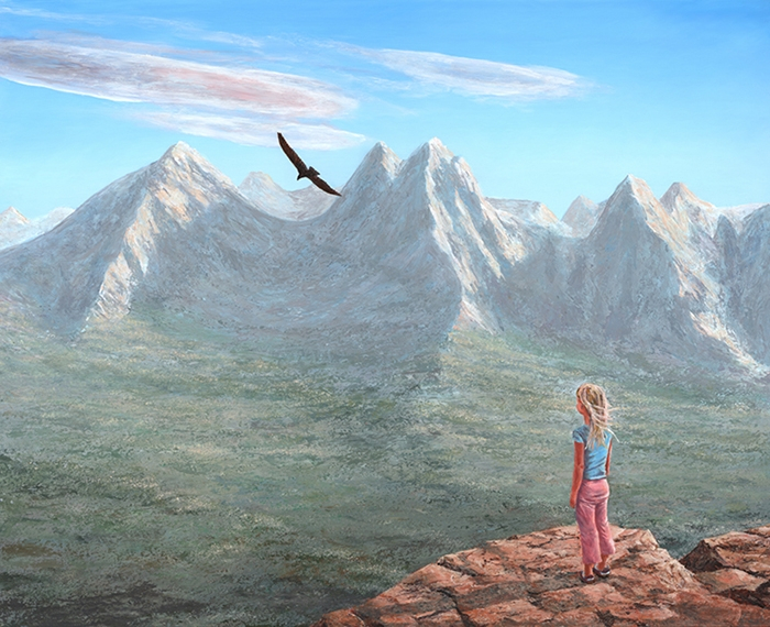 Len Swec	, 	The Girl and the Hawk	, 	acrylic	,	$2,250