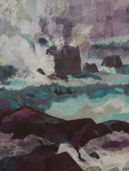 Lisa Tellier	, 	Rock, Water, Scissors	, 	collage	,	$600