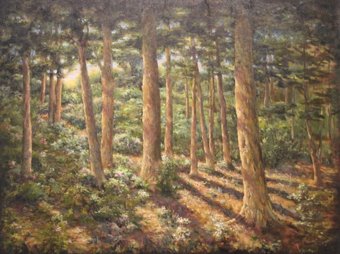 Lynn Wrona	, 	Dawn in the Forest	, 	oil	,	$2,800