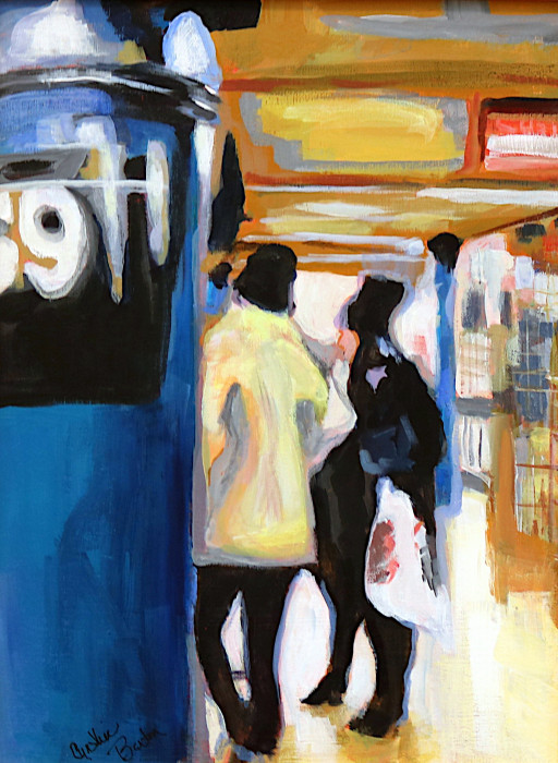 Cynthia Barton, "59 Street Station", acrylic, $635