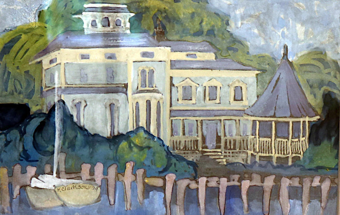 Katherine Clark-Nilsson, "The Blue House ", watercolor, $500