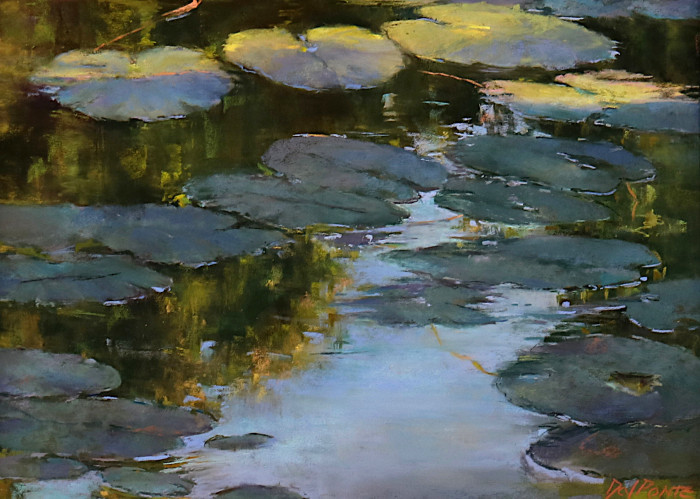 Susanna Dal Ponte, "Watery Blues", pastel, $865