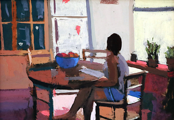 Nancy Gladwell, "August Blues", gouache, $600